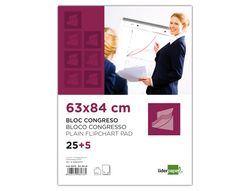 Bloc congreso liderpapel liso 63x84cm 25+5 hojas 80g/m2