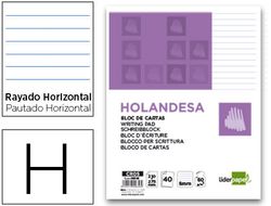Bloc de Cartas Liderpapel Rayado Holandesa 40 Hojas 60G/M2