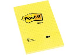 Bloc de Notas Adhesivas Quita y Pon Post-It 102X152 mm Cuadriculado -662-