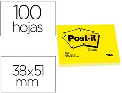 Bloc De Notas Adhesivas Quita Y Pon Post-It 50X38 Mm Con 100Hojas 653E