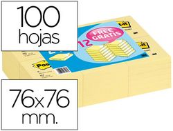Bloc de notas adhesivas quita y pon post-it 76x76mm -pack promocional 24+12