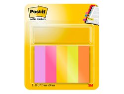 Bloc de notas adhesivas quita y pon post-it mininotas energetic colour 15 x 50 mm 50 hojas pack de 5 unidades