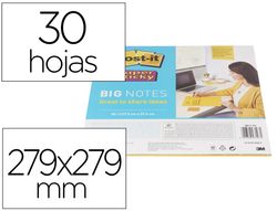 Bloc de notas adhesivas quita y pon post-it super sticky amarillo 30 hojas 279x279 mm