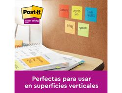 Bloc de notas adhesivas quita y pon post it super sticky carnival 100% pefc 76x127 mm pack de 6 blocs colores