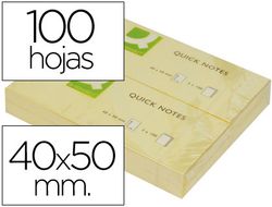 Bloc de Notas Adhesivas Quita y Pon Q-Connect 40X50 mm con 100 Hojas