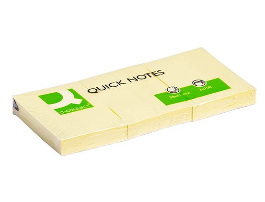 Bloc de Notas Adhesivas Quita y Pon Q-Connect 40X50 mm con 100 Hojas