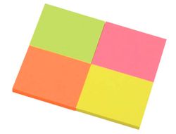 Bloc de Notas Adhesivas Quita y Pon Q-Connect 40X50 mm con 50 Hojas Fluorescentes Pack de 4 Unidades