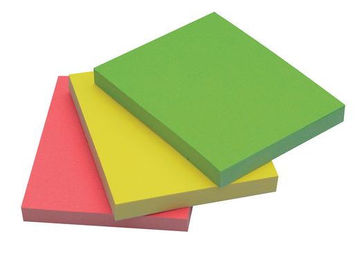 Bloc de Notas Adhesivas Quita y Pon Q-Connect 40X50 mm Neon Pack de 3 Unidades con 50 Hojas Por Color