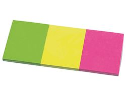 Bloc de Notas Adhesivas Quita y Pon Q-Connect 40X50 mm Neon Pack de 3 Unidades con 50 Hojas Por Color