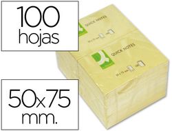 Bloc de Notas Adhesivas Quita y Pon Q-Connect 50X75 mm con 100 Hojas