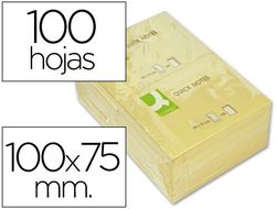 Bloc de Notas Adhesivas Quita y Pon Q-Connect 75X100 mm con 100 Hojas