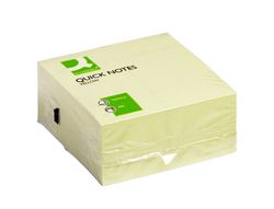 Bloc de Notas Adhesivas Quita y Pon Q-Connect 75X75 mm Amarillo con 400 Hojas