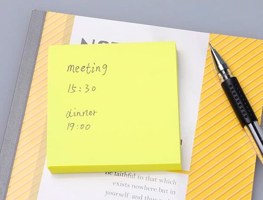 Bloc de Notas Adhesivas Quita y Pon Q-Connect 75X75 mm Amarillo Neon 80 Hojas