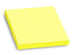 Bloc de Notas Adhesivas Quita y Pon Q-Connect 75X75 mm Amarillo Neon 80 Hojas