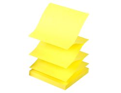Bloc de Notas Adhesivas Quita y Pon Q-Connect 75X75 mm Amarillo Neon Zig-Zag