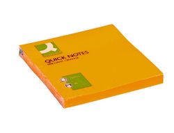 Bloc de Notas Adhesivas Quita y Pon Q-Connect 75X75 mm Naranja Neon 80 Hojas