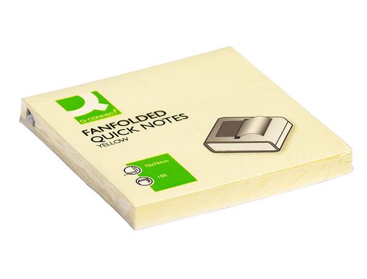 Bloc de Notas Adhesivas Quita y Pon Q-Connect 75X75 mm Zig-Zag