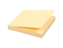 Bloc de notas adhesivas quita y pon q-connect 76x76 mm 100% papel reciclado amarillo en caja de carton