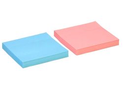 Bloc de notas adhesivas quita y pon q-connect 76x76 mm 100% papel reciclado colores pasteles en caja de carton
