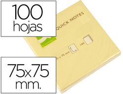 Bloc de Notas Adhesivas Quita y Pon Q-Connect 76X76 mm con 100 Hojas