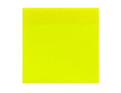 Bloc de notas adhesivas quita y pon q-connect 76x76 mm removible plastico translucido amarillo neon con 50 hojas