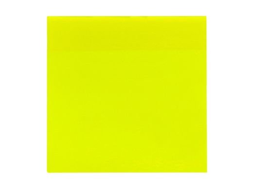 Bloc de notas adhesivas quita y pon q-connect 76x76 mm removible plastico translucido amarillo neon con 50 hojas