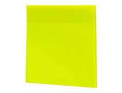 Bloc de notas adhesivas quita y pon q-connect 76x76 mm removible plastico translucido amarillo neon con 50 hojas