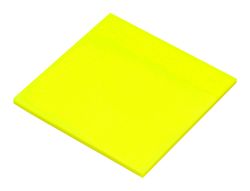 Bloc de notas adhesivas quita y pon q-connect 76x76 mm removible plastico translucido amarillo neon con 50 hojas
