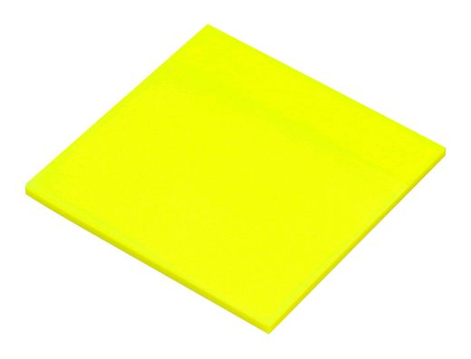 Bloc de notas adhesivas quita y pon q-connect 76x76 mm removible plastico translucido amarillo neon con 50 hojas
