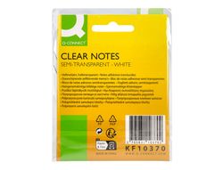 Bloc de notas adhesivas quita y pon q-connect 76x76 mm removible plastico translucido blanco 50 hojas