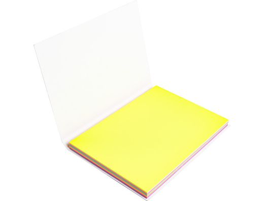 Bloc de notas magneticas quita y pon q-connect 70x100 mm 100 hojas 5 colores fluorescentes