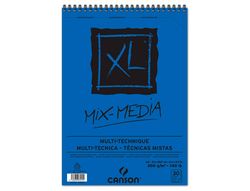 Bloc Dibujo Acuarela Canson Xl Mix Media Grano Medio Din A4 Microperforado Espiral 21X29,7 cm 30 Hojas 300 Gr