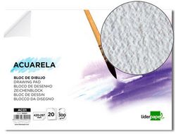 Bloc Dibujo Liderpapel Acuarela Encolado 297X420Mm 20 Hojas 300G M2 Sin Recuadro
