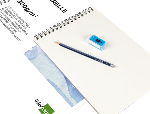 Bloc Dibujo Liderpapel Acuarela Espiral 297X210Mm 10 Hojas 300G/M2 Sin Recuadro