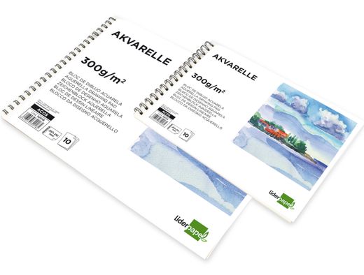 Bloc Dibujo Liderpapel Acuarela Espiral 297X210Mm 10 Hojas 300G/M2 Sin Recuadro