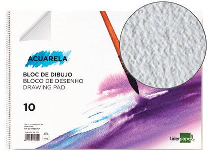 Bloc Dibujo Liderpapel Acuarela Espiral 297X420Mm 10 Hojas 300G/M2 Sin Recuadro