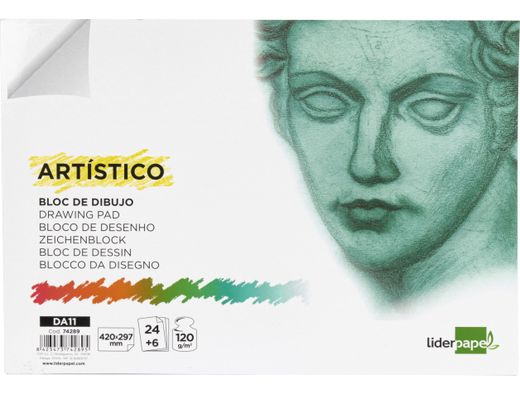 Bloc Dibujo Liderpapel Artistico Encolado 297X420 mm 30 Hojas 120G/M2 Sin Recuadro