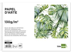 Bloc Dibujo Liderpapel Artistico Espiral 230X325Mm 20 Hojas 130G/M2 Sin Recuadro Perforado