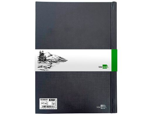 Bloc dibujo liderpapel esbozos encuadernado din A4 210x297 mm 100 hojas 100 g/m2 color negro