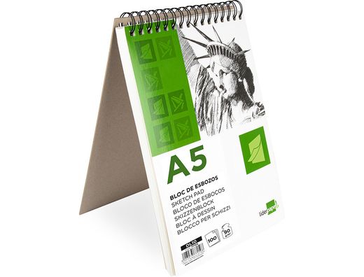 Bloc Dibujo Liderpapel Esbozos Espiral A5 148X210Mm 100 Hojas 90G/M2 Sin Recuadro