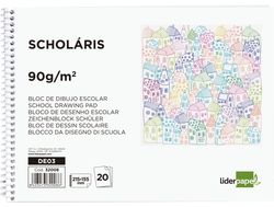 Bloc Dibujo Liderpapel Escolar Espiral 155X215Mm 20 Hojas 90G/M2 Sin Recuadro