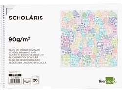 Bloc Dibujo Liderpapel Escolar Espiral 230X325Mm 20 Hojas 90G M2 con Recuadro