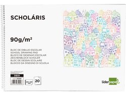 Bloc Dibujo Liderpapel Escolar Espiral 230X325Mm 20 Hojas 90G M2 Sin Recuadro