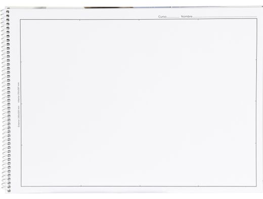 Bloc Dibujo Liderpapel Lineal Espiral 230X325Mm 20 Hojas 130G/M2 con Recuadro Perforado