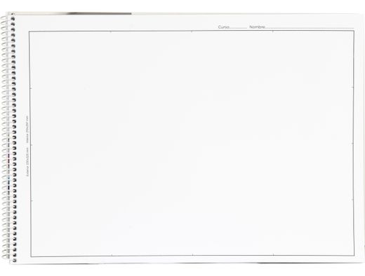 Bloc Dibujo Liderpapel Lineal Espiral 230X325Mm 20 Hojas 180 G/M2 con Recuadro Perforado