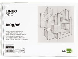 Bloc Dibujo Liderpapel Lineal Espiral 230X325Mm 20 Hojas 180 G/M2 con Recuadro Perforado