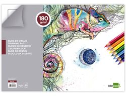 Bloc Dibujo Liderpapel Lineal Espiral 460X325Mm 20 Hojas 180 G/M2 con Recuadroperforado