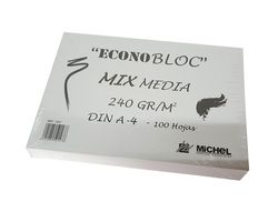 Bloc dibujo multitecnicas michel econobloc mix media din a4 encolado 100 hojas 240 gr 210x297 mm