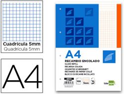 Bloc Encolado Liderpapel Cuadro 5Mm Naranja A4 Apaisado100 Hojas 70 G/M2