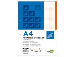 Bloc Encolado Liderpapel Cuadro 5Mm Naranja A4 Apaisado100 Hojas 70 G/M2